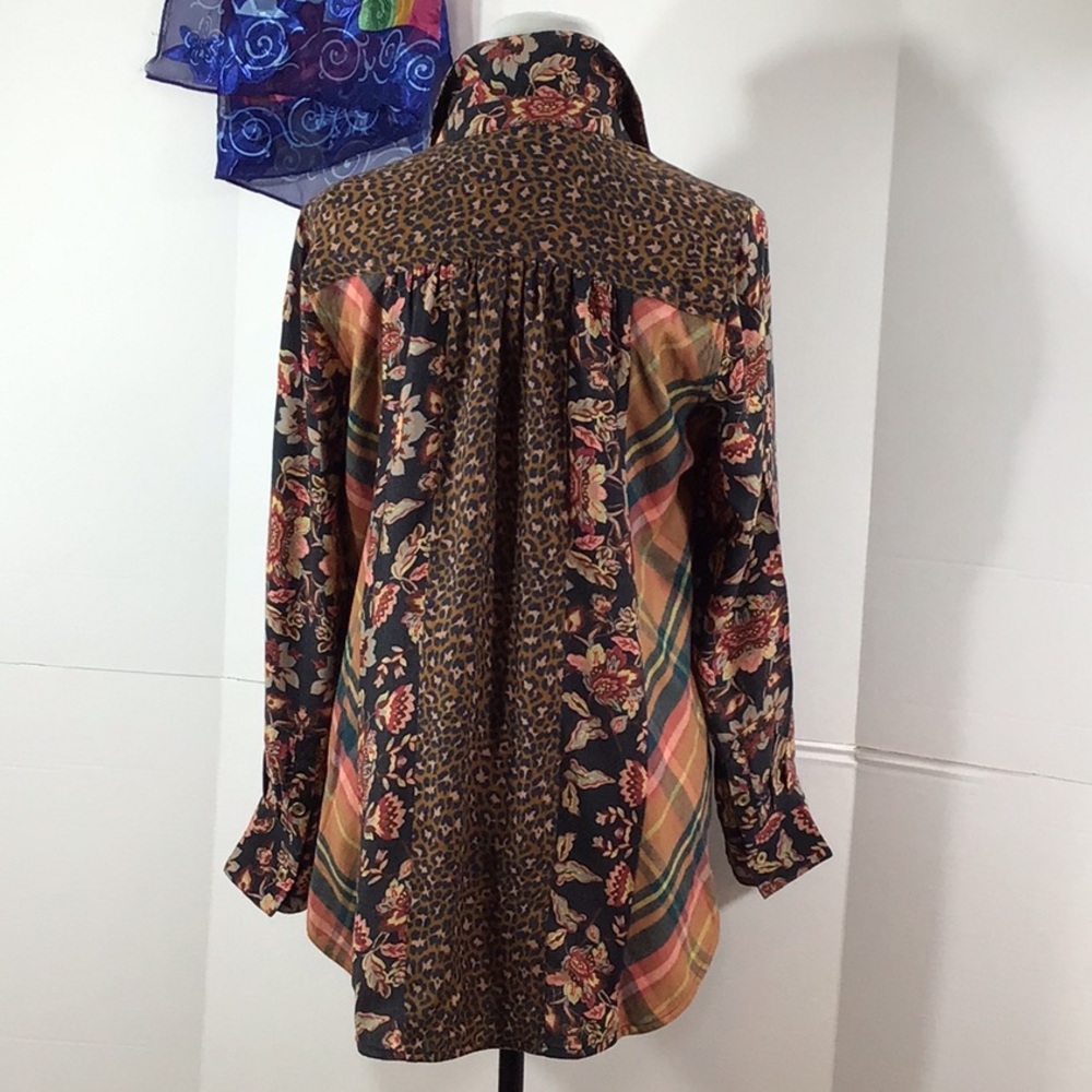 Soft Surroundings mixed pattern button tunic blouse S NWT - Picture 6 of 11